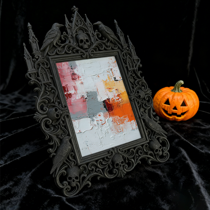 Distinctive Gothic Dark-style Photo Frame | Witchy Bath Salt Jar Shop Decor, Photo Ornament, Wall-mountable & Tabletop, Relaxing Frame
