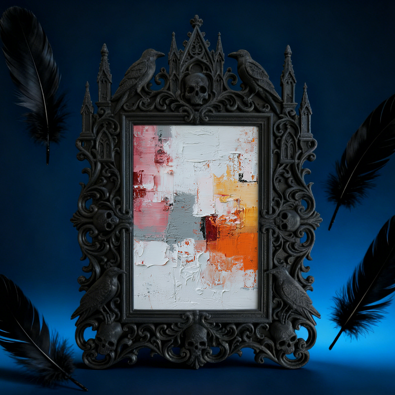Distinctive Gothic Dark-style Photo Frame | Witchy Bath Salt Jar Shop Decor, Photo Ornament, Wall-mountable & Tabletop, Relaxing Frame
