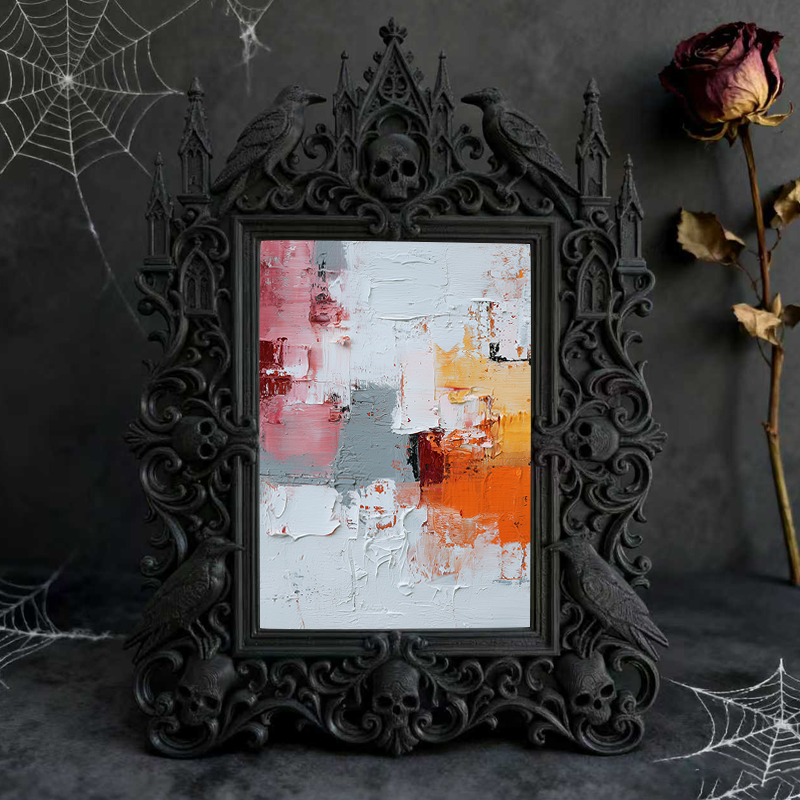Distinctive Gothic Dark-style Photo Frame | Witchy Bath Salt Jar Shop Decor, Photo Ornament, Wall-mountable & Tabletop, Relaxing Frame