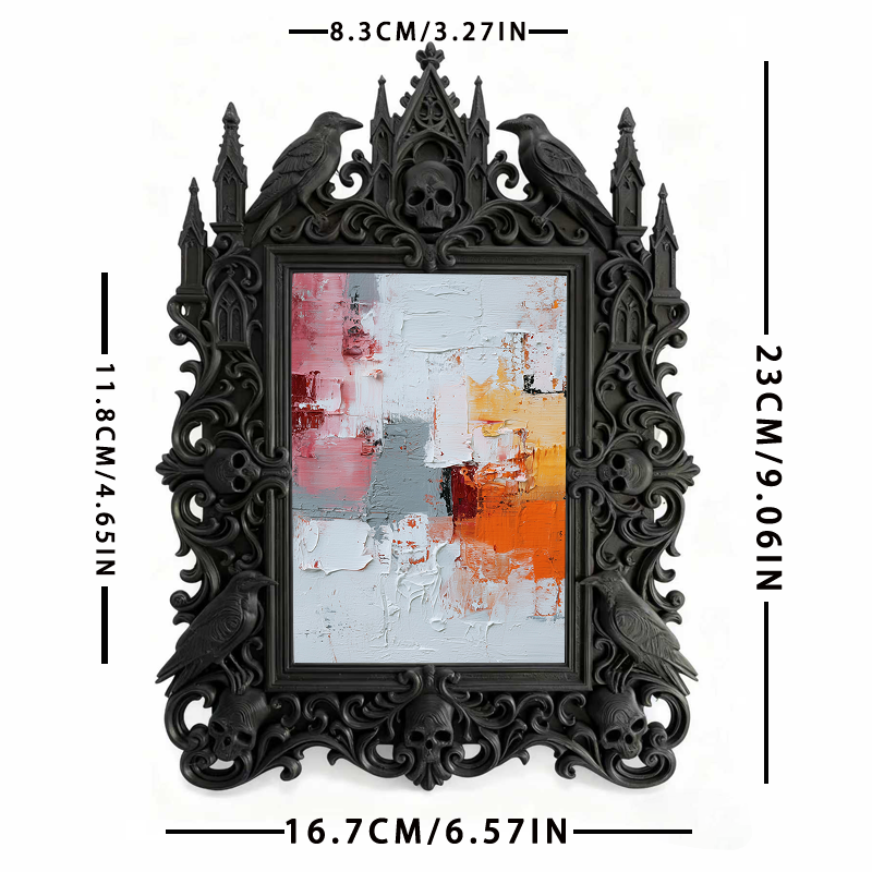 Distinctive Gothic Dark-style Photo Frame | Witchy Bath Salt Jar Shop Decor, Photo Ornament, Wall-mountable & Tabletop, Relaxing Frame