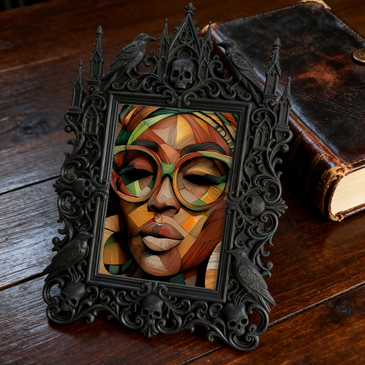 Gritty Gothic Dark-style Photo Frame | Gothic Kids’ Vampire Themed Bedroom Decor, Photo Ornament, Wall/Table Dual-use, Child-safe Frame