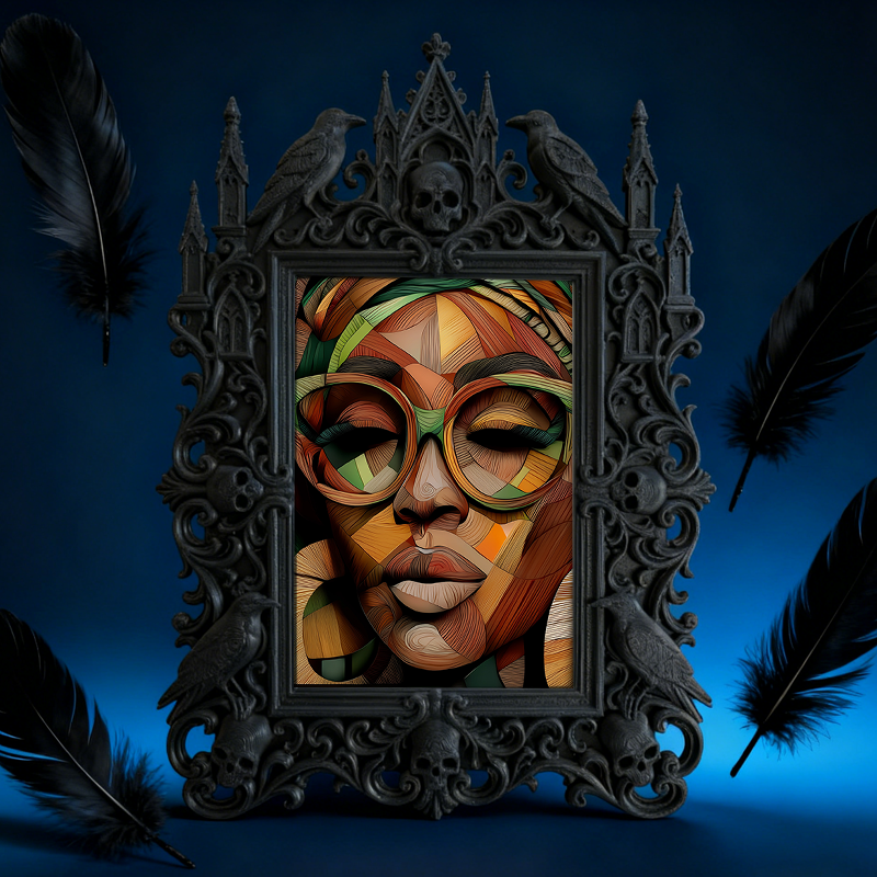 Gritty Gothic Dark-style Photo Frame | Gothic Kids’ Vampire Themed Bedroom Decor, Photo Ornament, Wall/Table Dual-use, Child-safe Frame