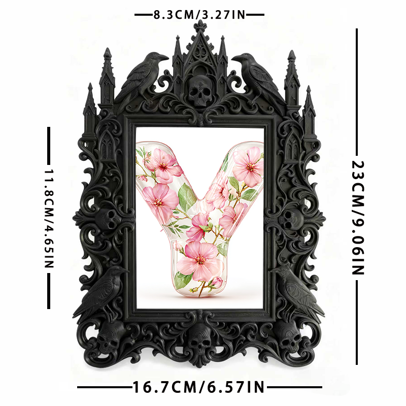 Classy Gothic Dark-style Photo Frame | Horror Cosplay Foam Prop Shop Decor, Photo Ornament, Wall-mountable & Tabletop, Creative Frame