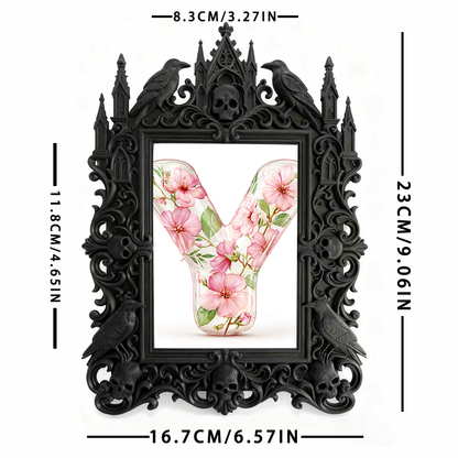Classy Gothic Dark-style Photo Frame | Horror Cosplay Foam Prop Shop Decor, Photo Ornament, Wall-mountable & Tabletop, Creative Frame