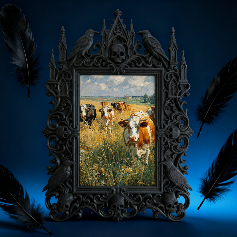 Limited-edition Gothic Dark-style Photo Frame | Vampire Themed Halloween Ball Decor, Photo Ornament, Dual-use Display, Festive Frame