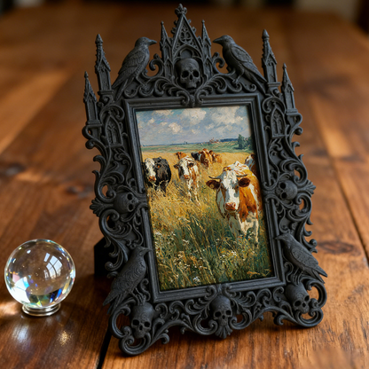 Limited-edition Gothic Dark-style Photo Frame | Vampire Themed Halloween Ball Decor, Photo Ornament, Dual-use Display, Festive Frame