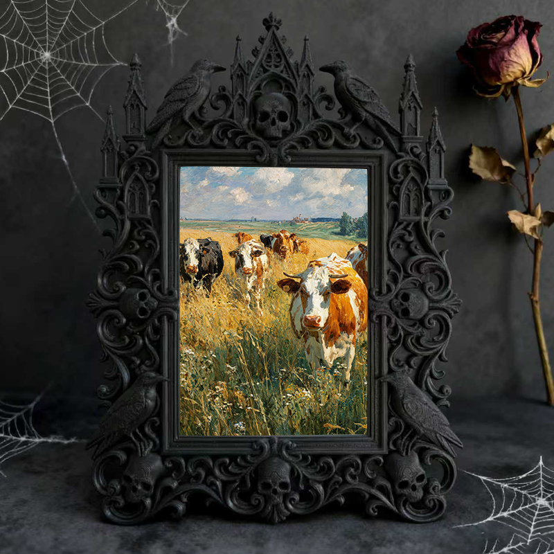 Limited-edition Gothic Dark-style Photo Frame | Vampire Themed Halloween Ball Decor, Photo Ornament, Dual-use Display, Festive Frame