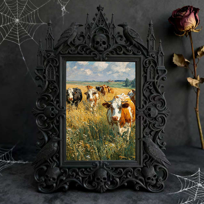 Limited-edition Gothic Dark-style Photo Frame | Vampire Themed Halloween Ball Decor, Photo Ornament, Dual-use Display, Festive Frame