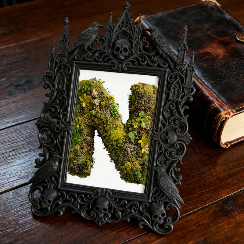 Daring Gothic Dark-style Photo Frame | Dark Academia Art Print Studio Decor, Photo Ornament, Wall-mountable & Tabletop, Artistic Frame