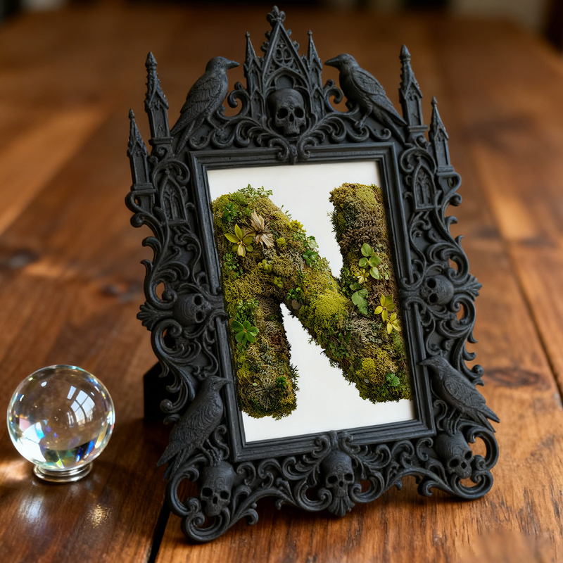 Daring Gothic Dark-style Photo Frame | Dark Academia Art Print Studio Decor, Photo Ornament, Wall-mountable & Tabletop, Artistic Frame