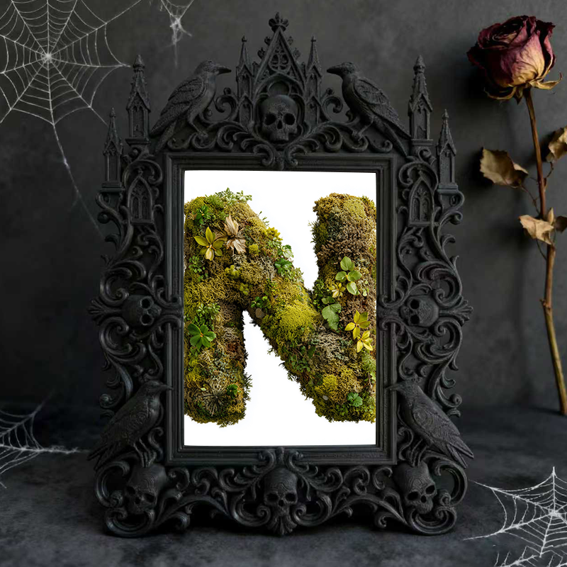 Daring Gothic Dark-style Photo Frame | Dark Academia Art Print Studio Decor, Photo Ornament, Wall-mountable & Tabletop, Artistic Frame