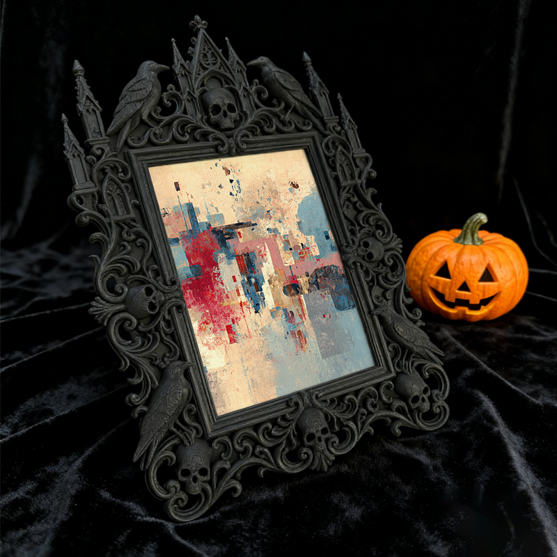 Distinctive Gothic Dark-style Photo Frame | Witchy Tarot Reading Party Favor Decor, Photo Ornament, Dual-use Display, Mystic Frame