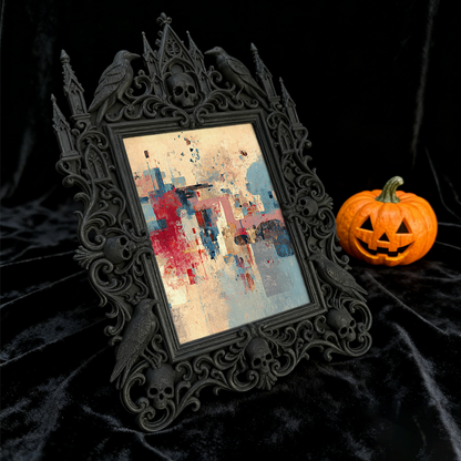 Distinctive Gothic Dark-style Photo Frame | Witchy Tarot Reading Party Favor Decor, Photo Ornament, Dual-use Display, Mystic Frame