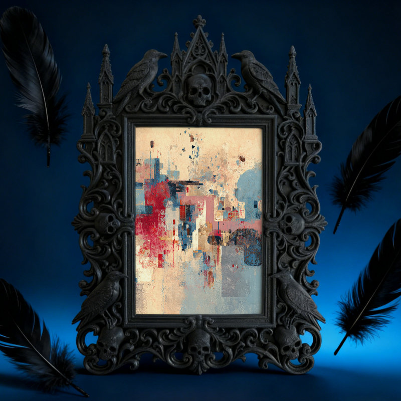 Distinctive Gothic Dark-style Photo Frame | Witchy Tarot Reading Party Favor Decor, Photo Ornament, Dual-use Display, Mystic Frame