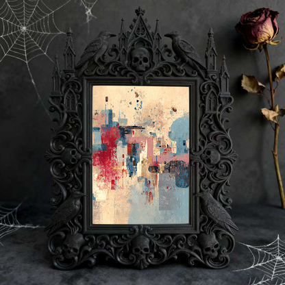 Distinctive Gothic Dark-style Photo Frame | Witchy Tarot Reading Party Favor Decor, Photo Ornament, Dual-use Display, Mystic Frame