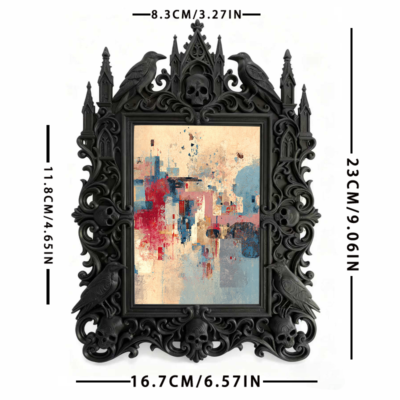 Distinctive Gothic Dark-style Photo Frame | Witchy Tarot Reading Party Favor Decor, Photo Ornament, Dual-use Display, Mystic Frame