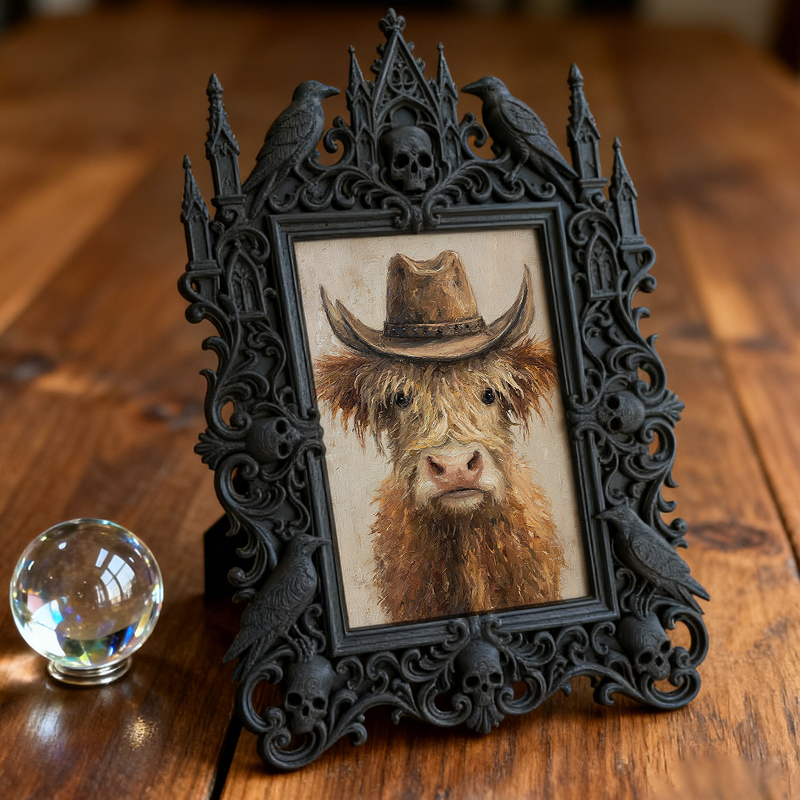 Classy Gothic Dark-style Photo Frame | Ghost Tour Guide Service Office Decor, Photo Ornament, Wall/Table Dual-use, Professional Frame
