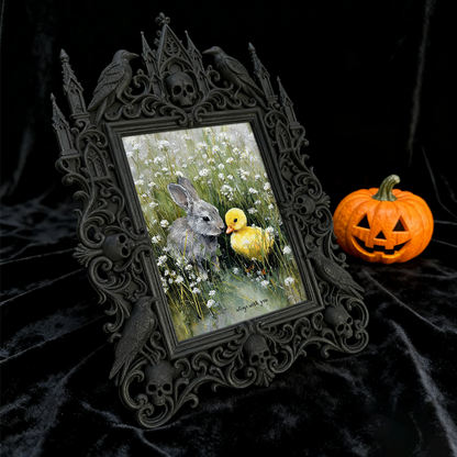 Limited-edition Gothic Dark-style Photo Frame | Dark Fantasy Miniature Terrain Shop Decor, Photo Ornament, Wall-mountable & Tabletop, Detail