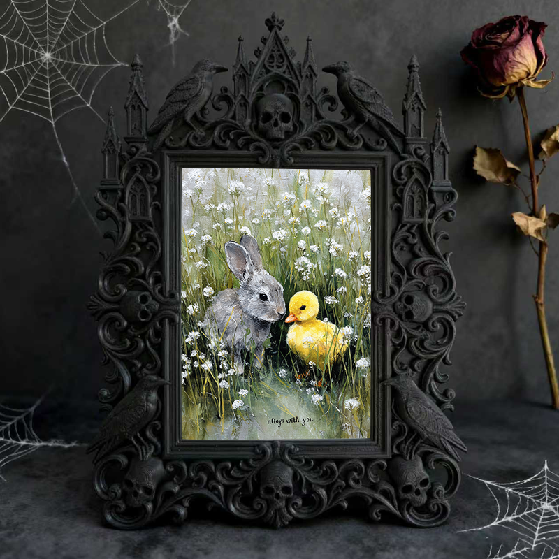 Limited-edition Gothic Dark-style Photo Frame | Dark Fantasy Miniature Terrain Shop Decor, Photo Ornament, Wall-mountable & Tabletop, Detail