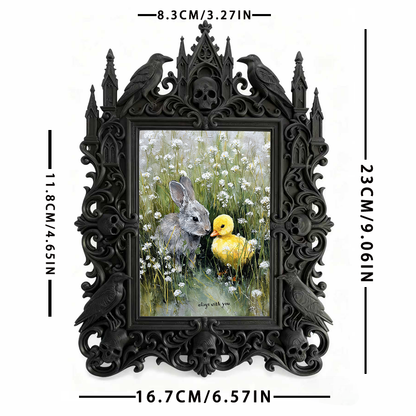 Limited-edition Gothic Dark-style Photo Frame | Dark Fantasy Miniature Terrain Shop Decor, Photo Ornament, Wall-mountable & Tabletop, Detail