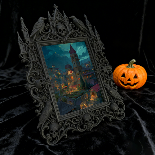 Daring Gothic Dark-style Photo Frame | Gothic Backyard Halloween Party Decor, Photo Ornament, Dual-use Display, Outdoor Frame