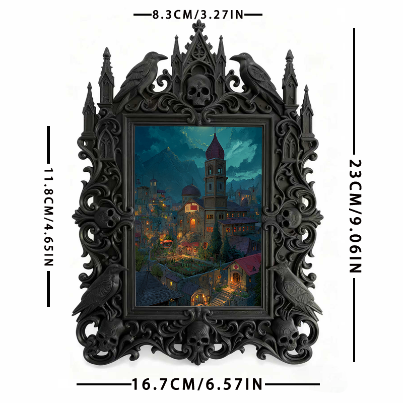 Daring Gothic Dark-style Photo Frame | Gothic Backyard Halloween Party Decor, Photo Ornament, Dual-use Display, Outdoor Frame