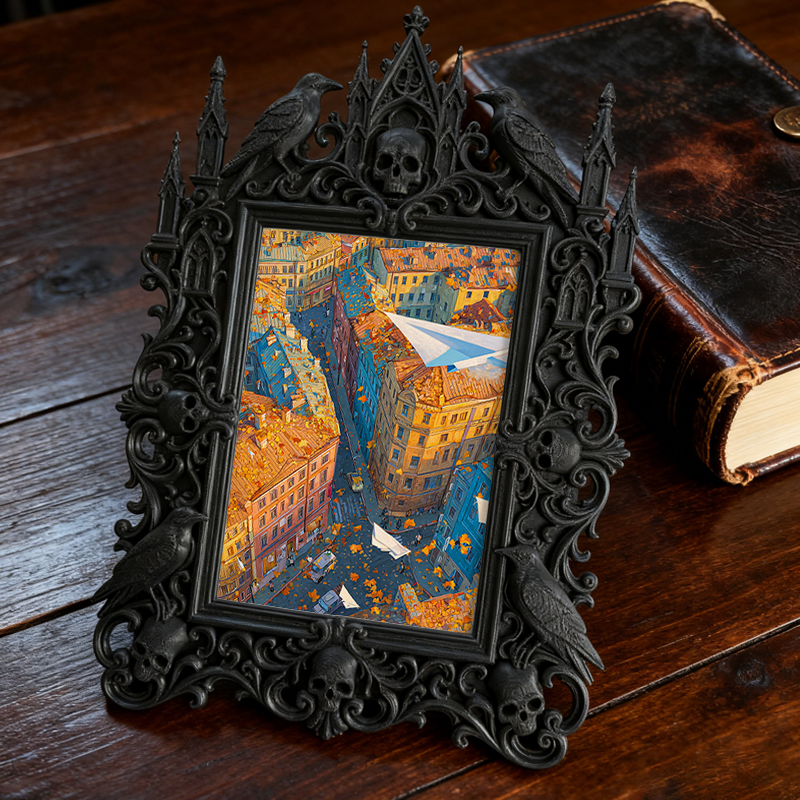Rebellious Gothic Dark-style Photo Frame | Dark Fairy Tale Illustration Studio Decor, Photo Ornament, Wall/Table Dual-use, Wear-resistant Fr