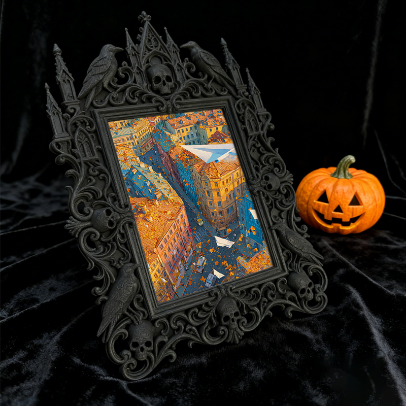 Rebellious Gothic Dark-style Photo Frame | Dark Fairy Tale Illustration Studio Decor, Photo Ornament, Wall/Table Dual-use, Wear-resistant Fr