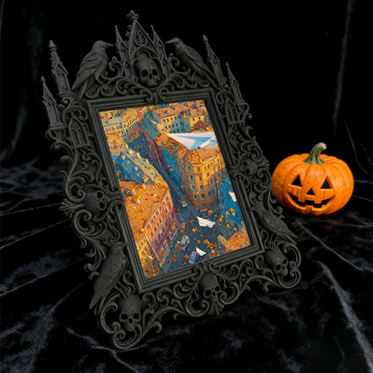 Rebellious Gothic Dark-style Photo Frame | Dark Fairy Tale Illustration Studio Decor, Photo Ornament, Wall/Table Dual-use, Wear-resistant Fr