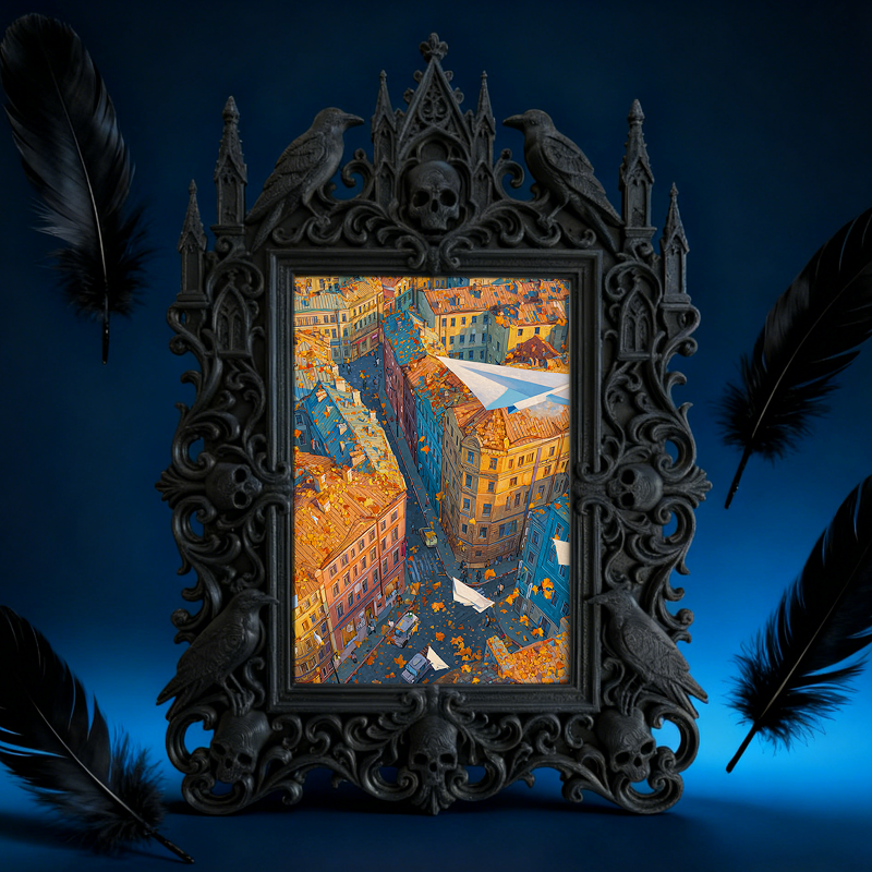 Rebellious Gothic Dark-style Photo Frame | Dark Fairy Tale Illustration Studio Decor, Photo Ornament, Wall/Table Dual-use, Wear-resistant Fr