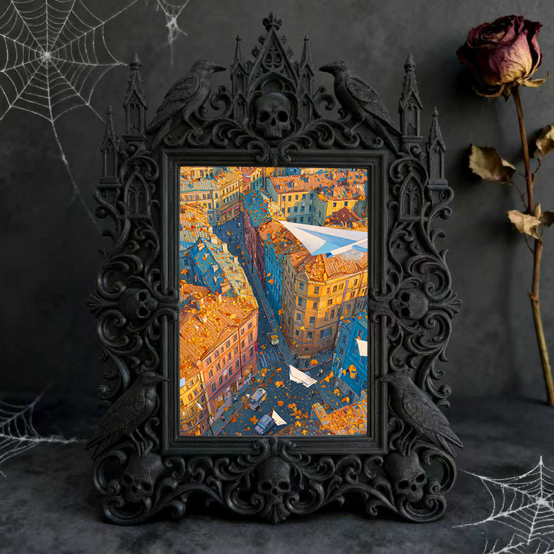 Rebellious Gothic Dark-style Photo Frame | Dark Fairy Tale Illustration Studio Decor, Photo Ornament, Wall/Table Dual-use, Wear-resistant Fr