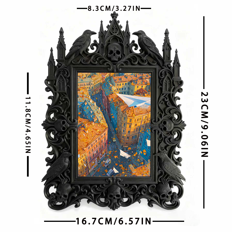 Rebellious Gothic Dark-style Photo Frame | Dark Fairy Tale Illustration Studio Decor, Photo Ornament, Wall/Table Dual-use, Wear-resistant Fr