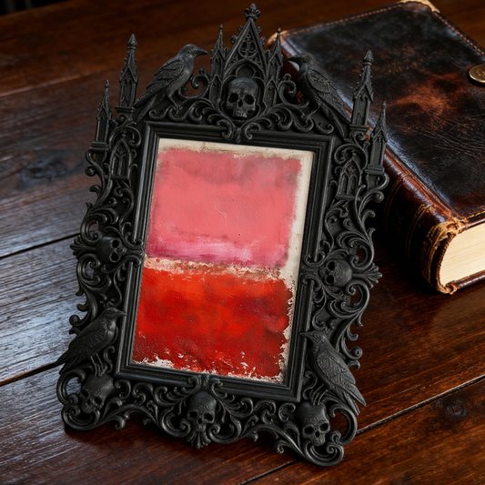 Sophisticated Gothic Dark-style Photo Frame | Gothic Vintage Perfume Bottle Shop Decor, Photo Ornament, Wall-mountable & Tabletop, Chic Fram