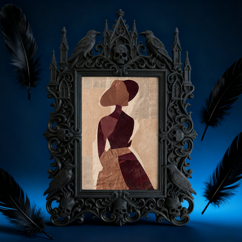 Collector’s Gothic Dark-style Photo Frame | Vampire-themed Private Library Decor, Photo Ornament, Dual-use Display, Retro Plastic Frame