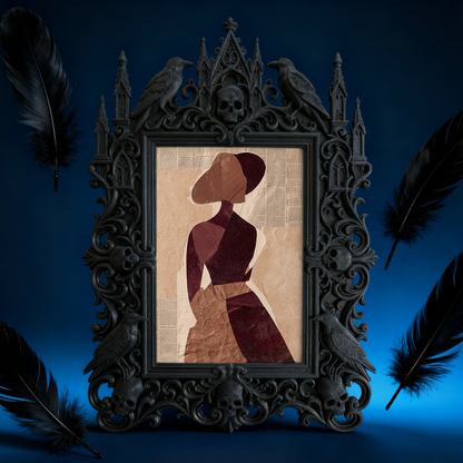 Collector’s Gothic Dark-style Photo Frame | Vampire-themed Private Library Decor, Photo Ornament, Dual-use Display, Retro Plastic Frame