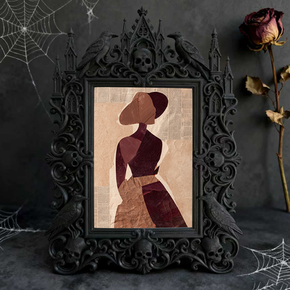 Collector’s Gothic Dark-style Photo Frame | Vampire-themed Private Library Decor, Photo Ornament, Dual-use Display, Retro Plastic Frame