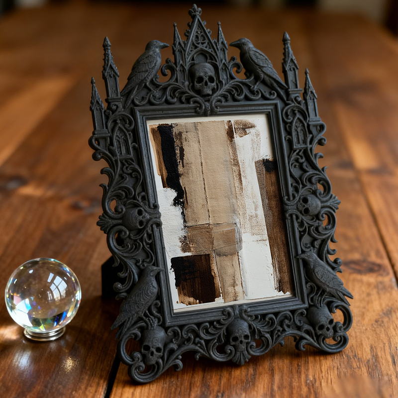 Edgy Gothic Dark-style Photo Frame | Occult Tarot Card Illustration Shop Decor, Photo Ornament, Wall-mountable & Tabletop, Scratch-resistant