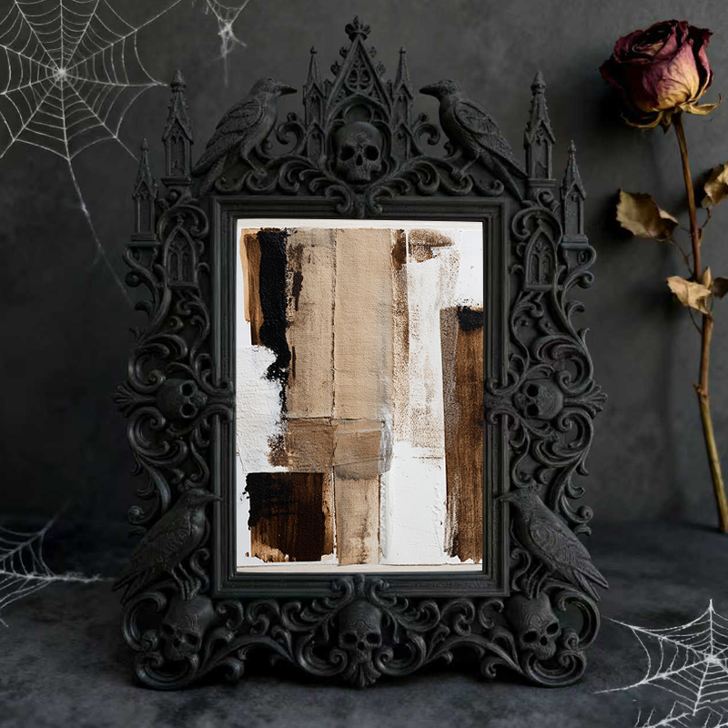 Edgy Gothic Dark-style Photo Frame | Occult Tarot Card Illustration Shop Decor, Photo Ornament, Wall-mountable & Tabletop, Scratch-resistant