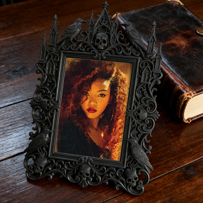 Sophisticated Gothic Dark-style Photo Frame | Paranormal Research Lab Decor, Photo Ornament, Dual-use Display, Elegant Frame