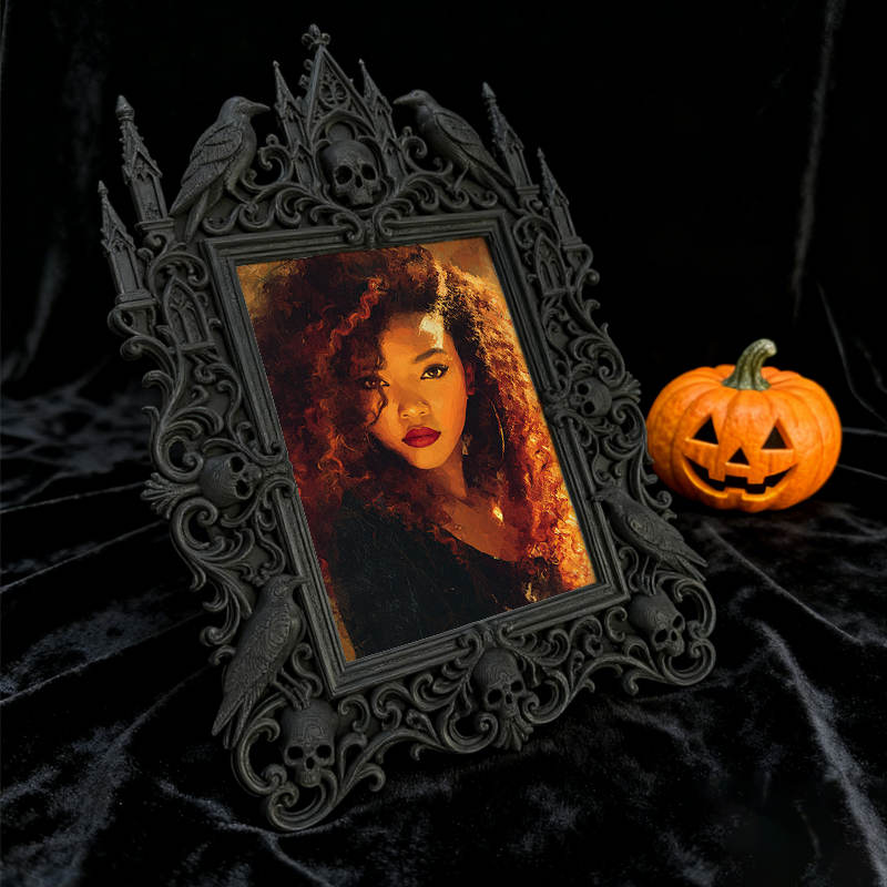 Sophisticated Gothic Dark-style Photo Frame | Paranormal Research Lab Decor, Photo Ornament, Dual-use Display, Elegant Frame