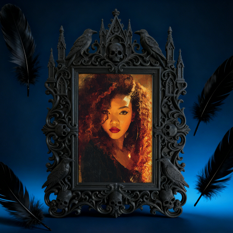 Sophisticated Gothic Dark-style Photo Frame | Paranormal Research Lab Decor, Photo Ornament, Dual-use Display, Elegant Frame