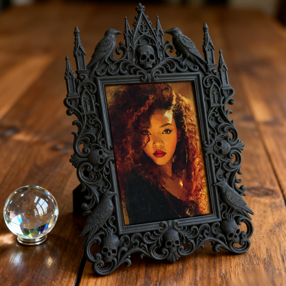 Sophisticated Gothic Dark-style Photo Frame | Paranormal Research Lab Decor, Photo Ornament, Dual-use Display, Elegant Frame