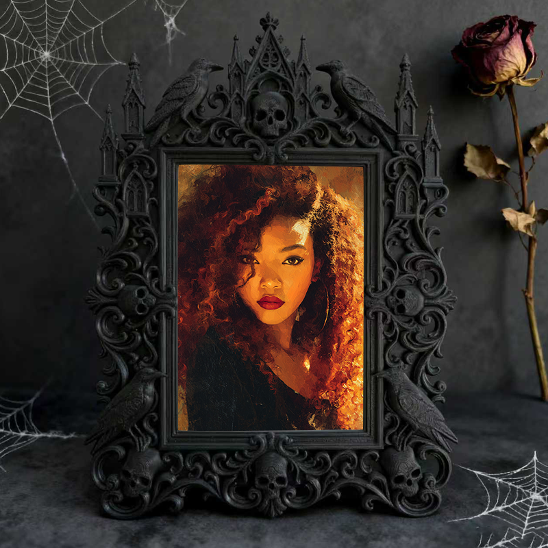 Sophisticated Gothic Dark-style Photo Frame | Paranormal Research Lab Decor, Photo Ornament, Dual-use Display, Elegant Frame