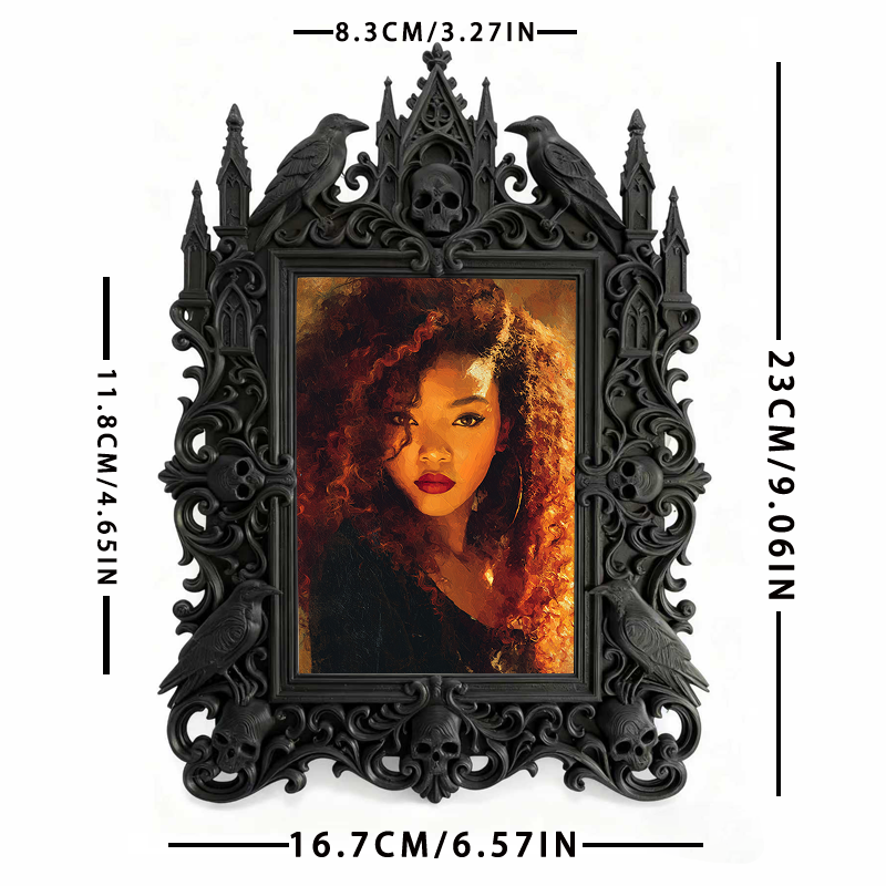 Sophisticated Gothic Dark-style Photo Frame | Paranormal Research Lab Decor, Photo Ornament, Dual-use Display, Elegant Frame