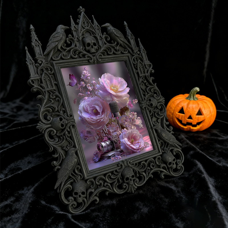Edgy Gothic Dark-style Photo Frame | Dark Calligraphy Wax Seal Studio Decor, Photo Ornament, Wall/Table Dual-use, Stain-resistant Frame