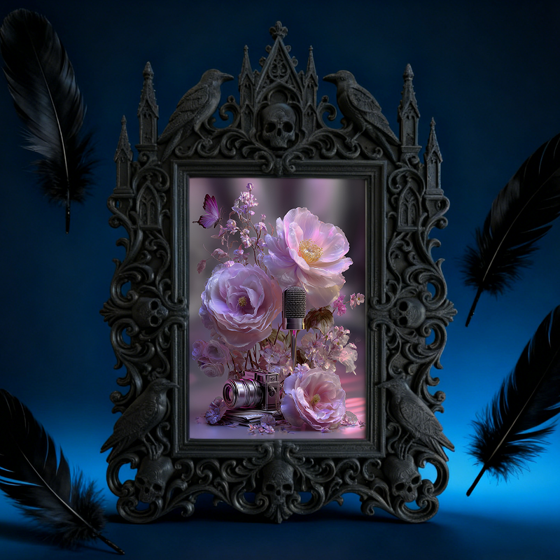 Edgy Gothic Dark-style Photo Frame | Dark Calligraphy Wax Seal Studio Decor, Photo Ornament, Wall/Table Dual-use, Stain-resistant Frame