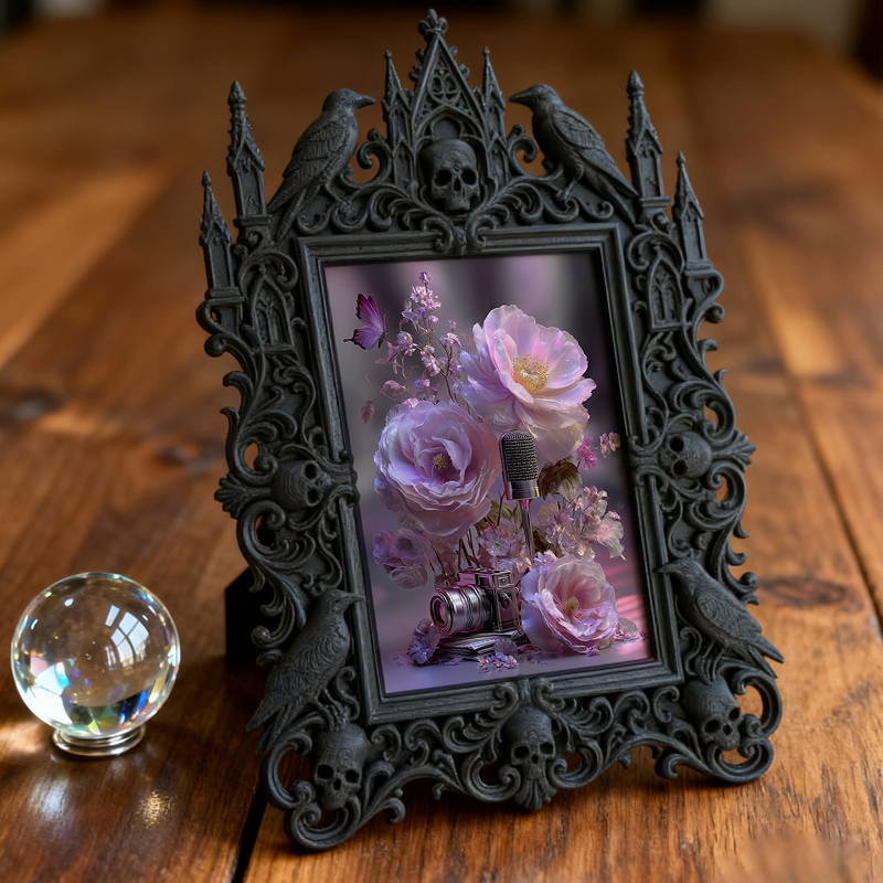 Edgy Gothic Dark-style Photo Frame | Dark Calligraphy Wax Seal Studio Decor, Photo Ornament, Wall/Table Dual-use, Stain-resistant Frame