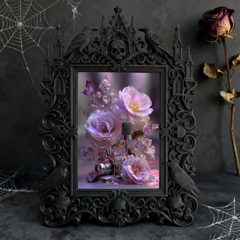 Edgy Gothic Dark-style Photo Frame | Dark Calligraphy Wax Seal Studio Decor, Photo Ornament, Wall/Table Dual-use, Stain-resistant Frame