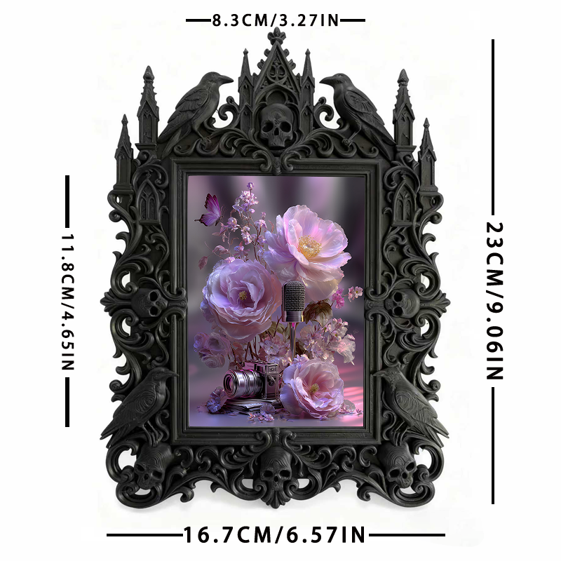 Edgy Gothic Dark-style Photo Frame | Dark Calligraphy Wax Seal Studio Decor, Photo Ornament, Wall/Table Dual-use, Stain-resistant Frame