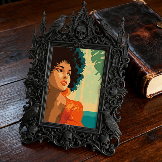 Rebellious Gothic Dark-style Photo Frame | Gothic Vintage Radio Repair Shop Decor, Photo Ornament, Dual-use Display, Durable Frame